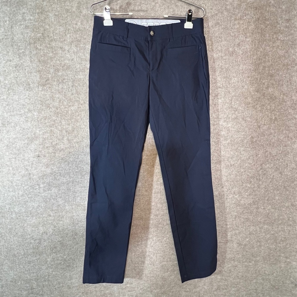 Bogner Sport Pants Womens 6 Navy Blue Cotton Blend Zipper Pockets Luxury